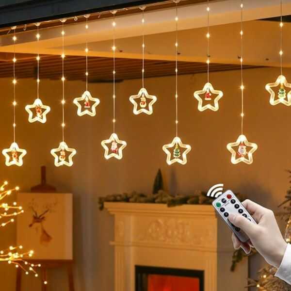 Cortina de Estrellas Led de Navidad