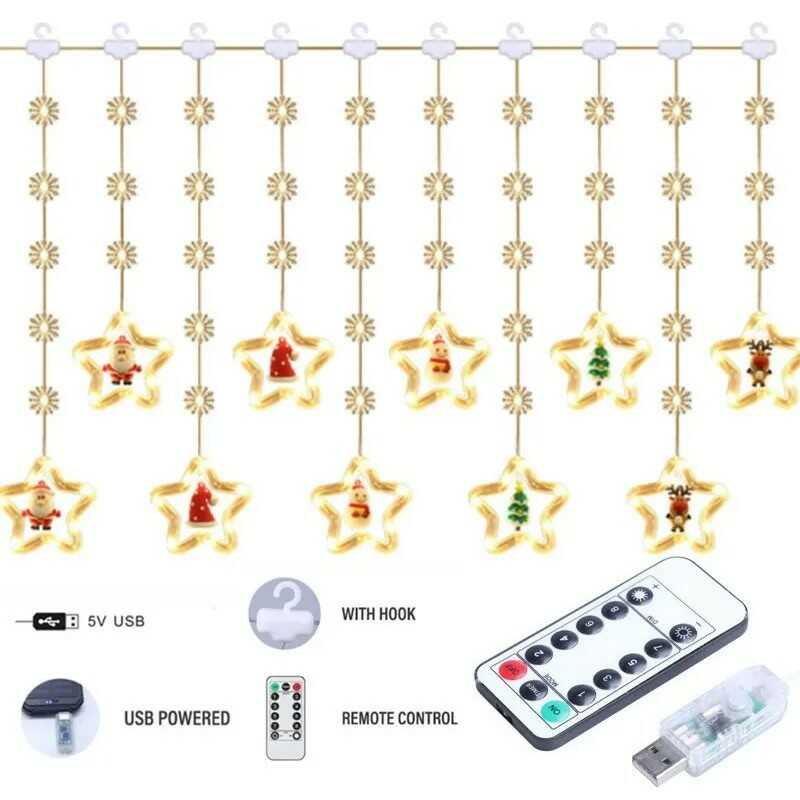 Cortina de Estrellas Led de Navidad