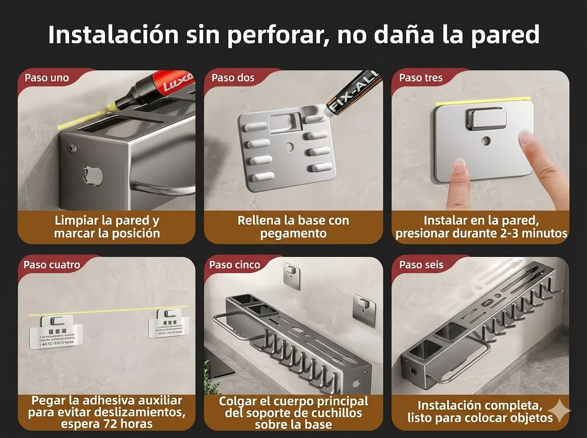 Soporte de Utensilios y Cuchillos de Cocina