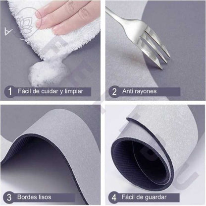 Pack de 3 tapetes Ultra Absorbente "Home" azul con gris